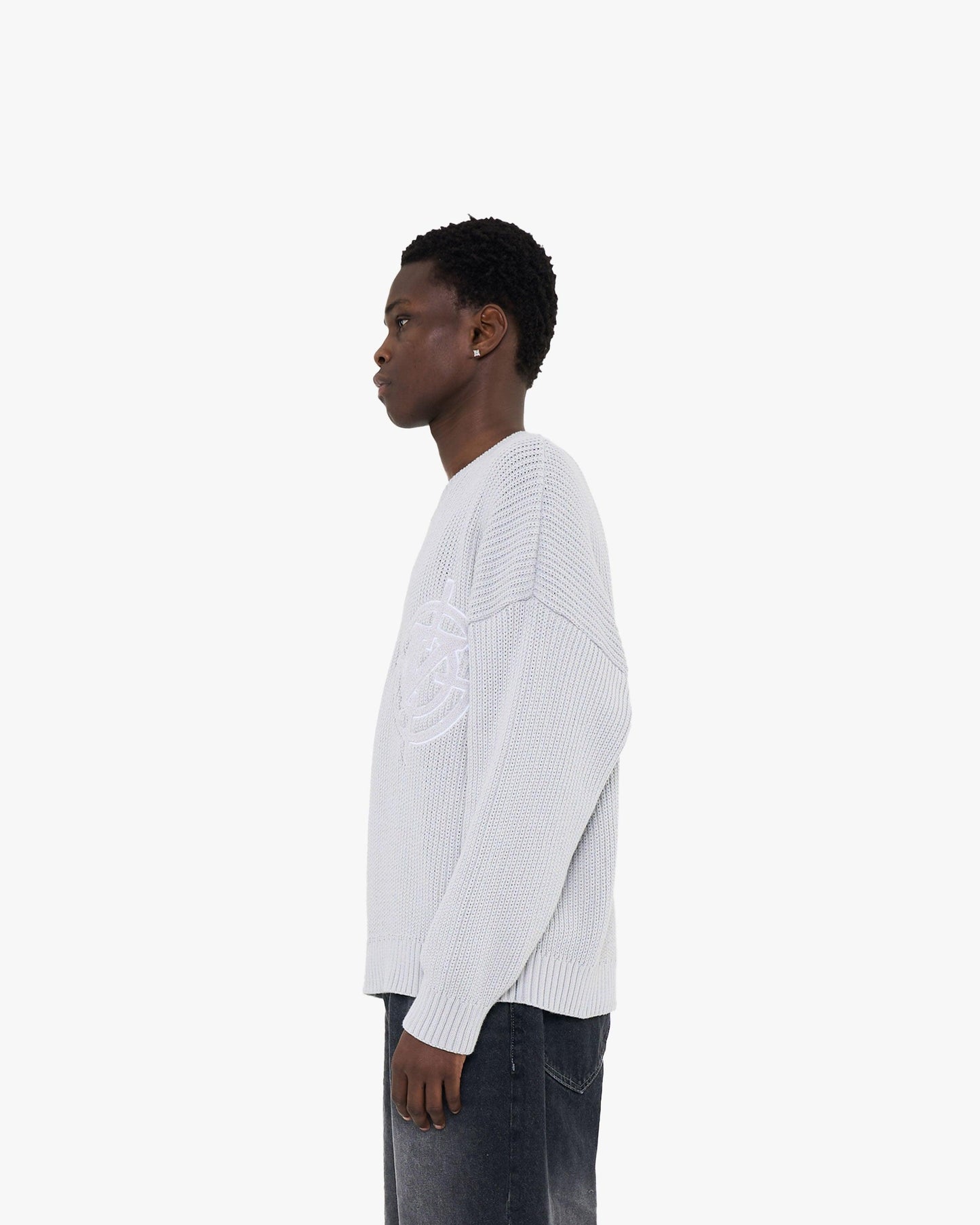 V-LOGO KNITWEAR LIGHT GREY