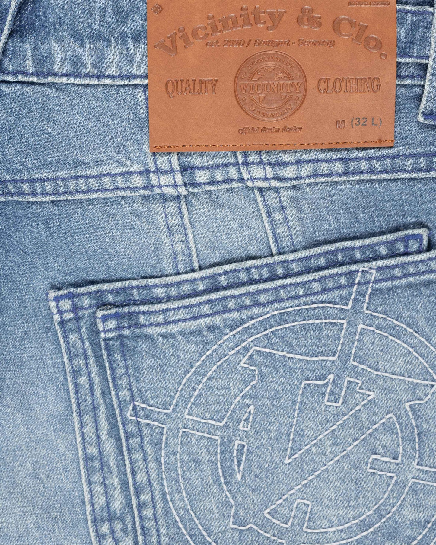 V-LOGO LIGHT BLUE JORTS
