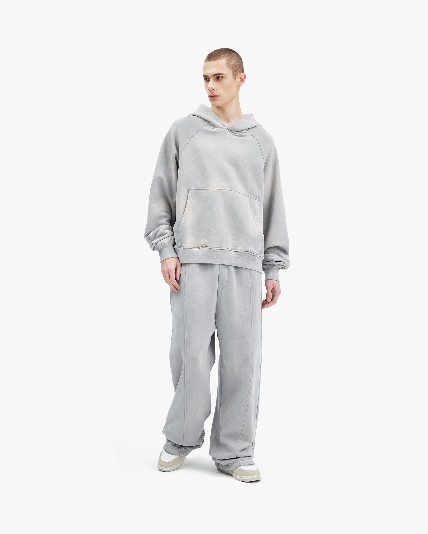 FADED WASH HOODIE GREY