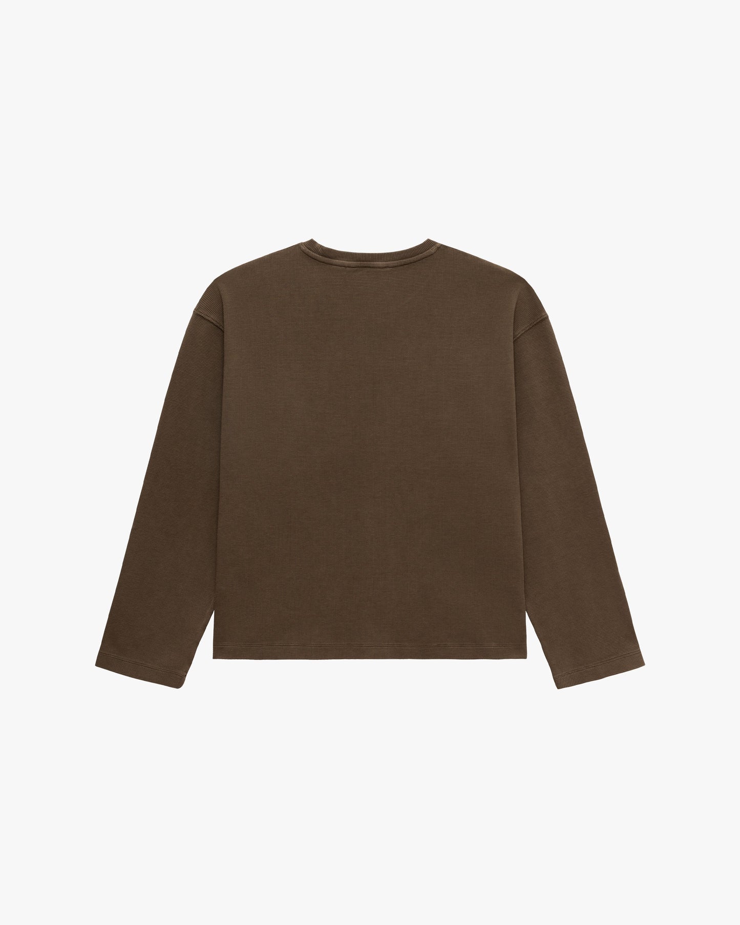 ACID WASHED WAFFLE LONGSLEEVE BROWN