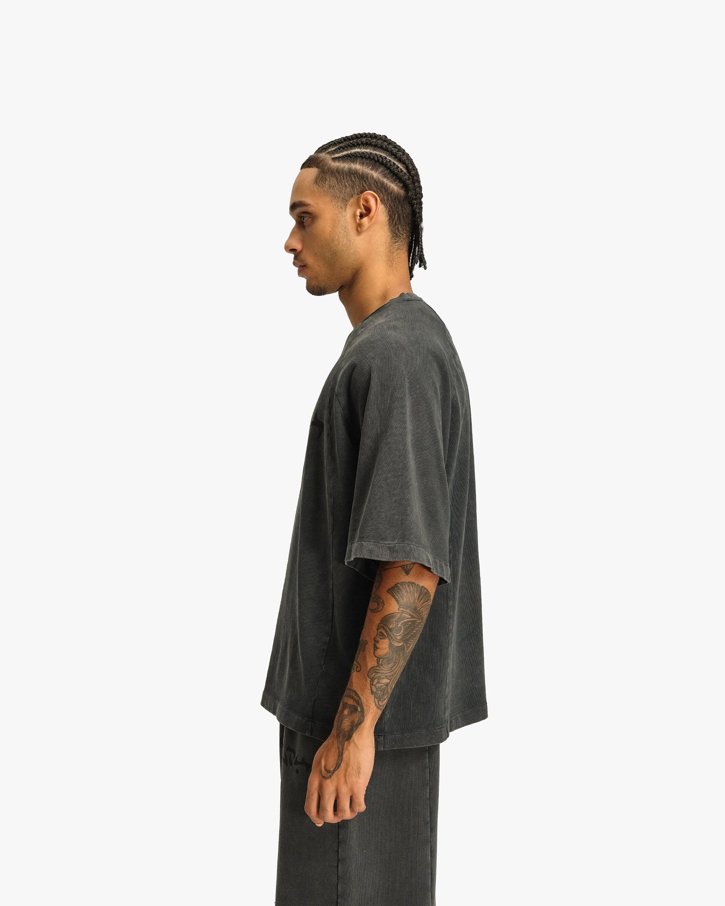 ACID WASHED TEE DARK GREY