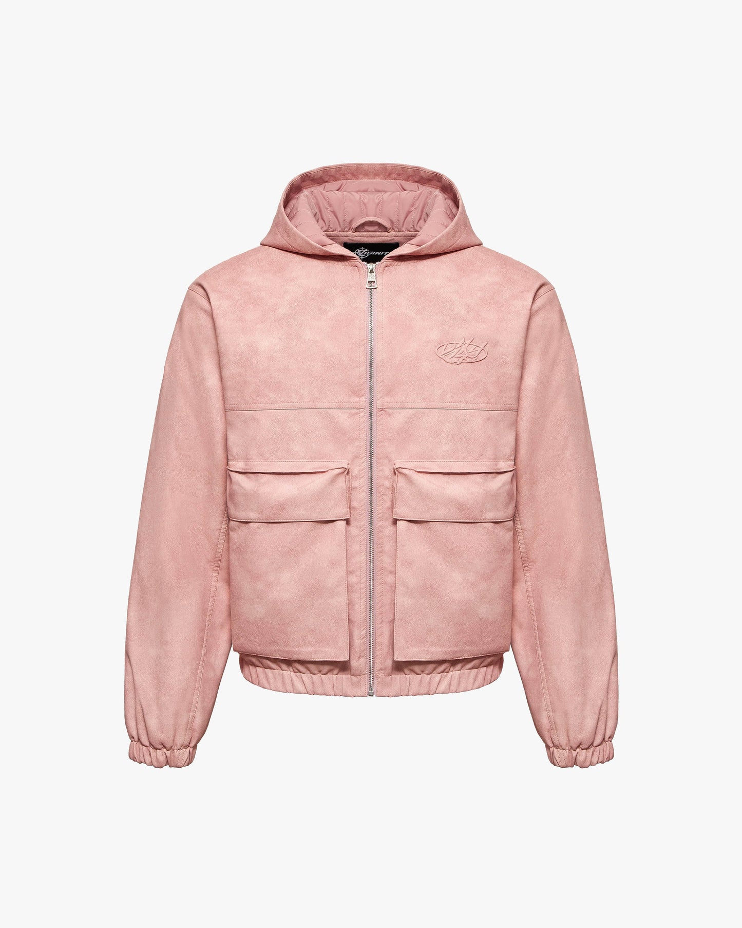 SCRIPT LOGO LEATHER JACKET VINTAGE PINK