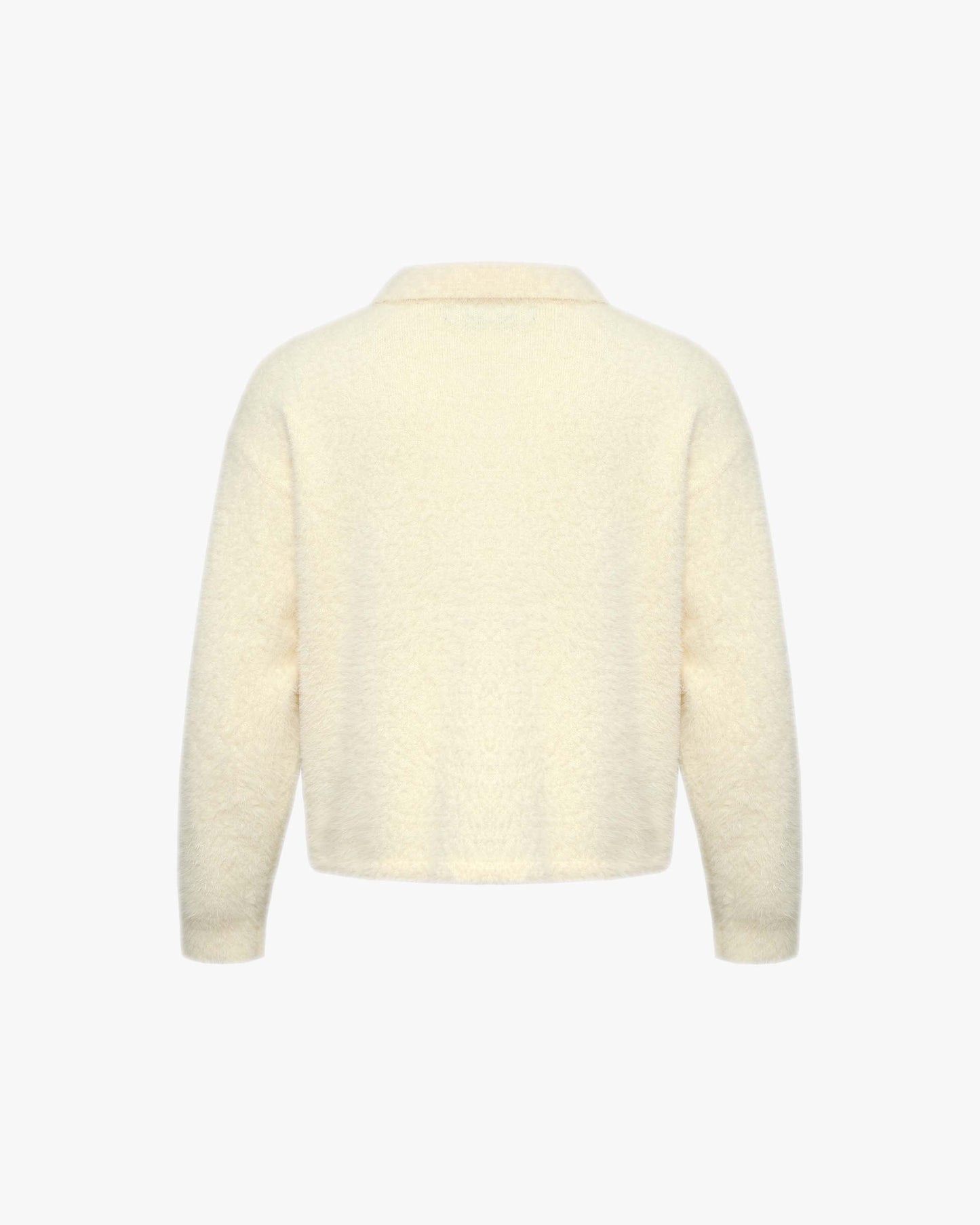 FAUX MINK POLO SWEATER CREAM
