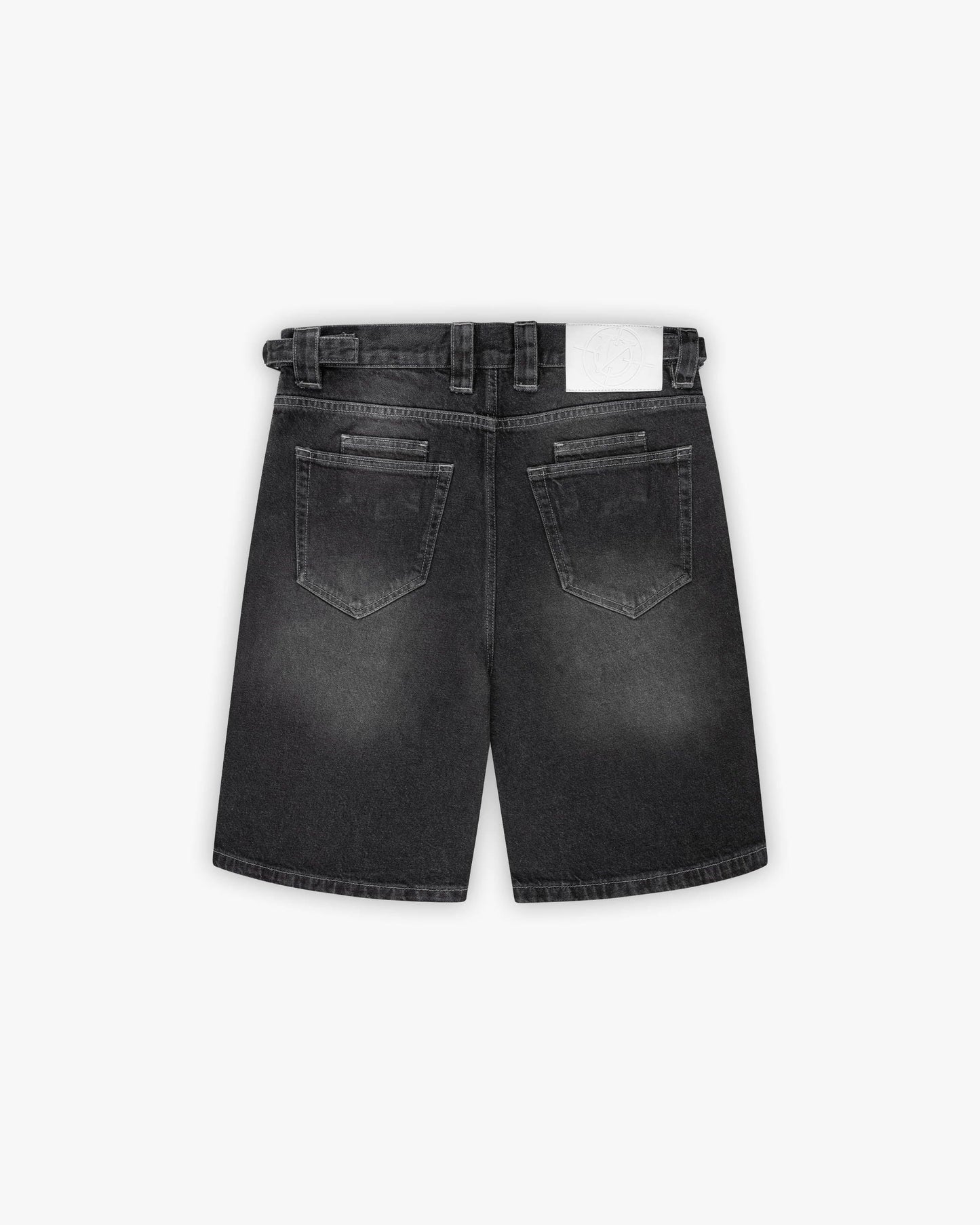 STONE WASHED DENIM JORTS