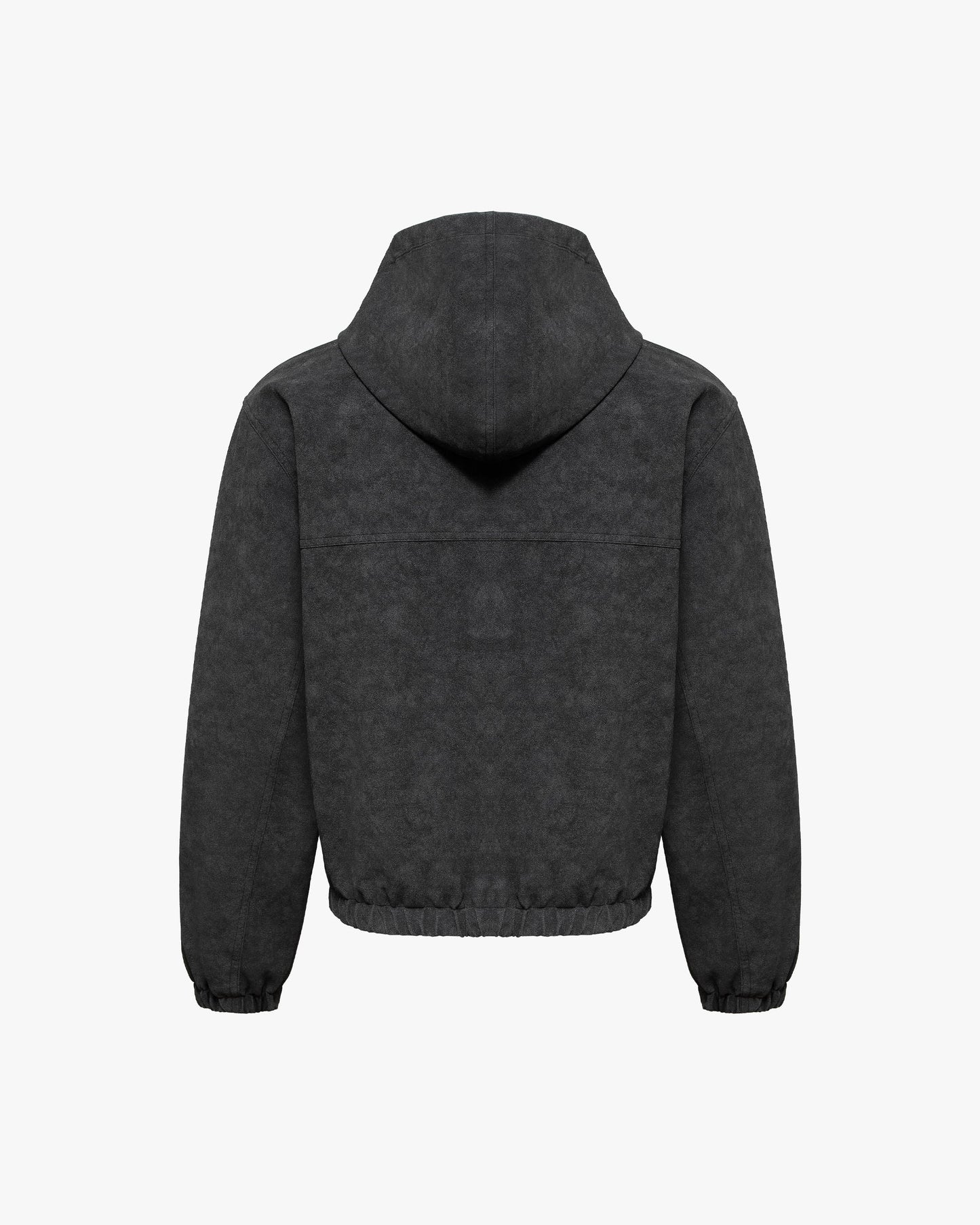 SCRIPT LOGO LEATHER JACKET TAR BLACK