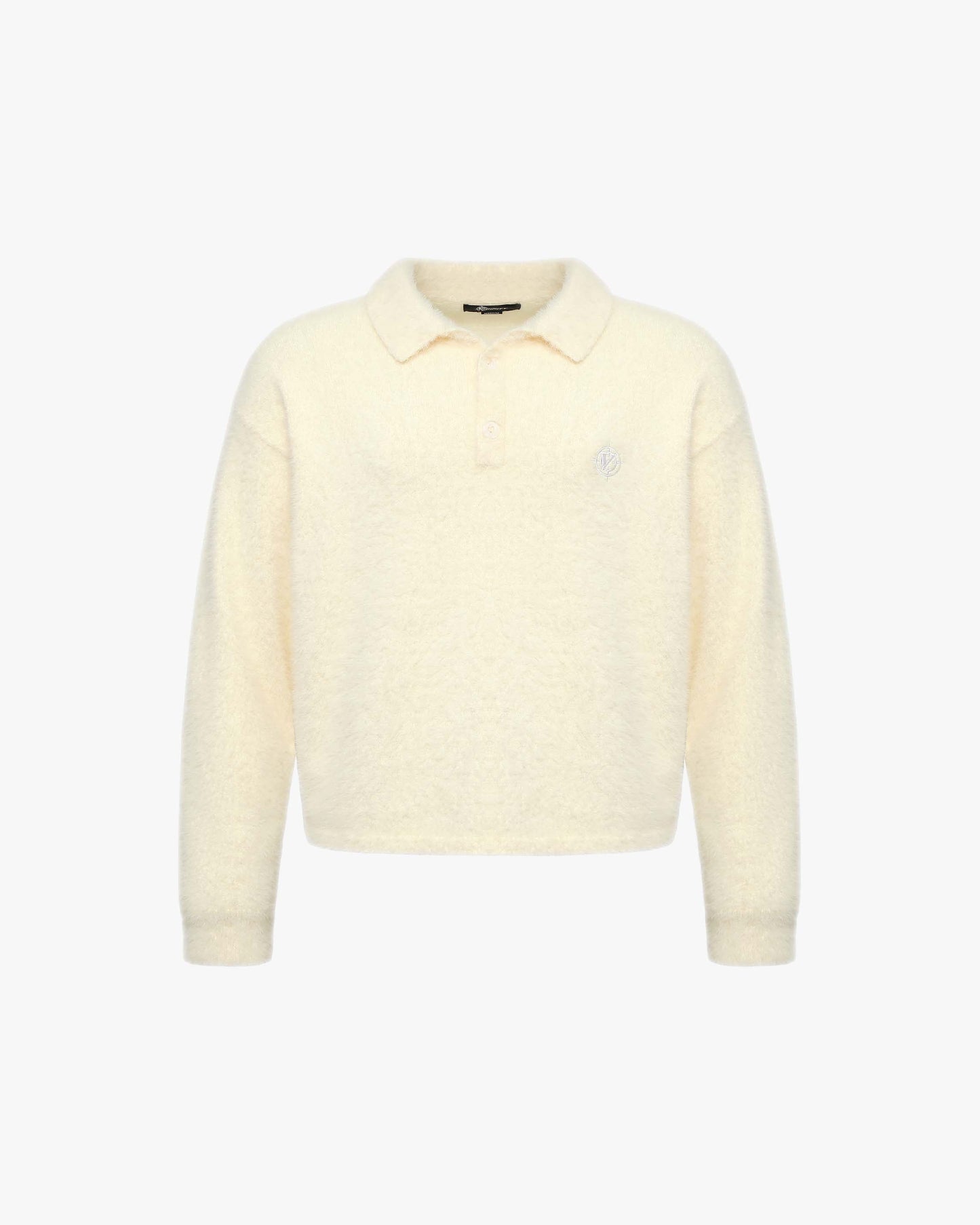 FAUX MINK POLO SWEATER CREAM