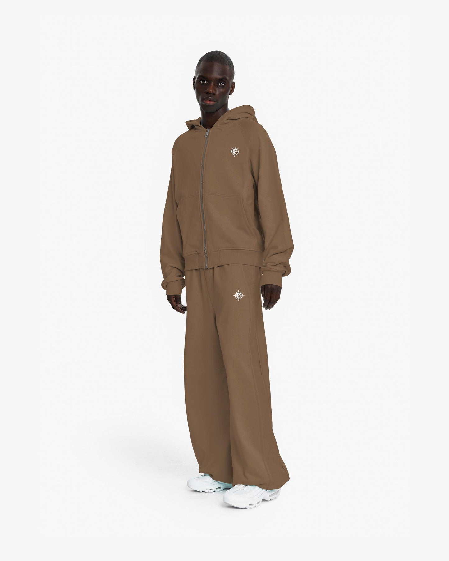 INSIDE OUT ZIP HOODIE CHOCOLATE BROWN