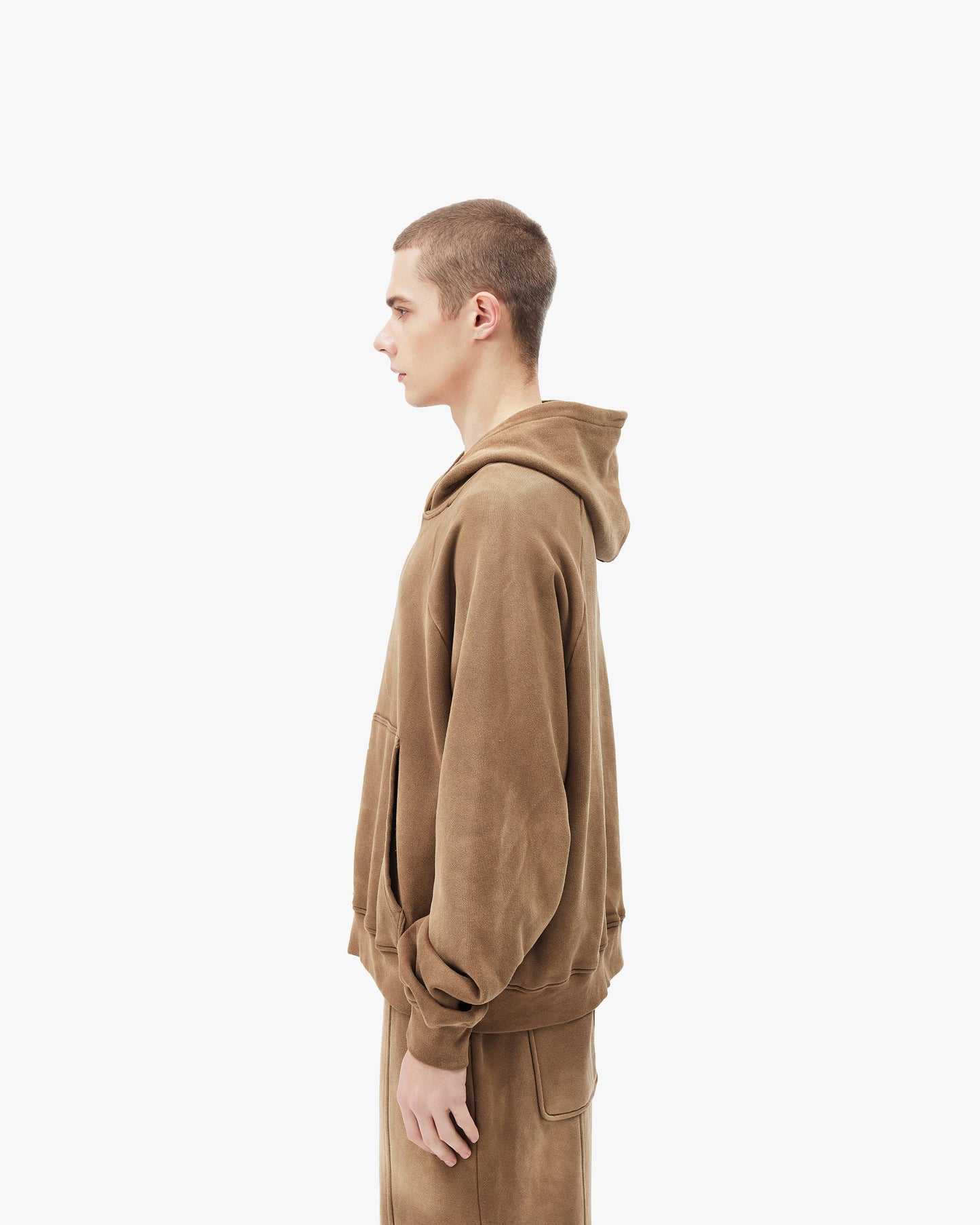 FADED WASH HOODIE BEIGE