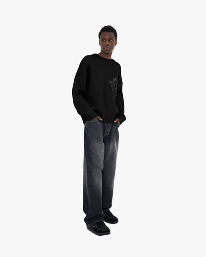 V-LOGO KNITWEAR BLACK