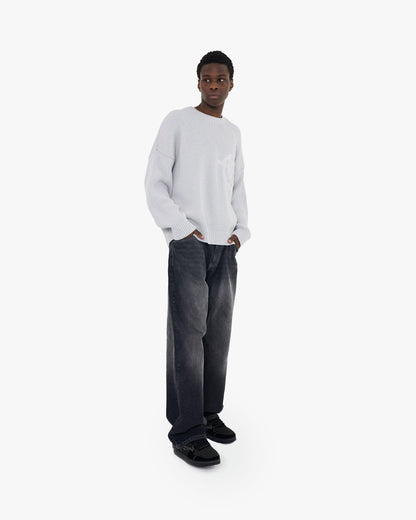 V-LOGO KNITWEAR LIGHT GREY