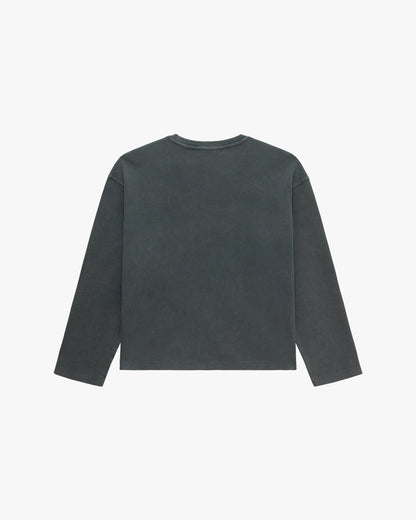 ACID WASHED WAFFLE LONGSLEEVE DARK GREY