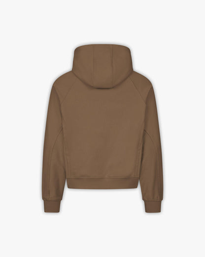 INSIDE OUT ZIP HOODIE CHOCOLATE BROWN