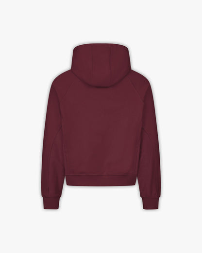 INSIDE OUT ZIP HOODIE WINE RED
