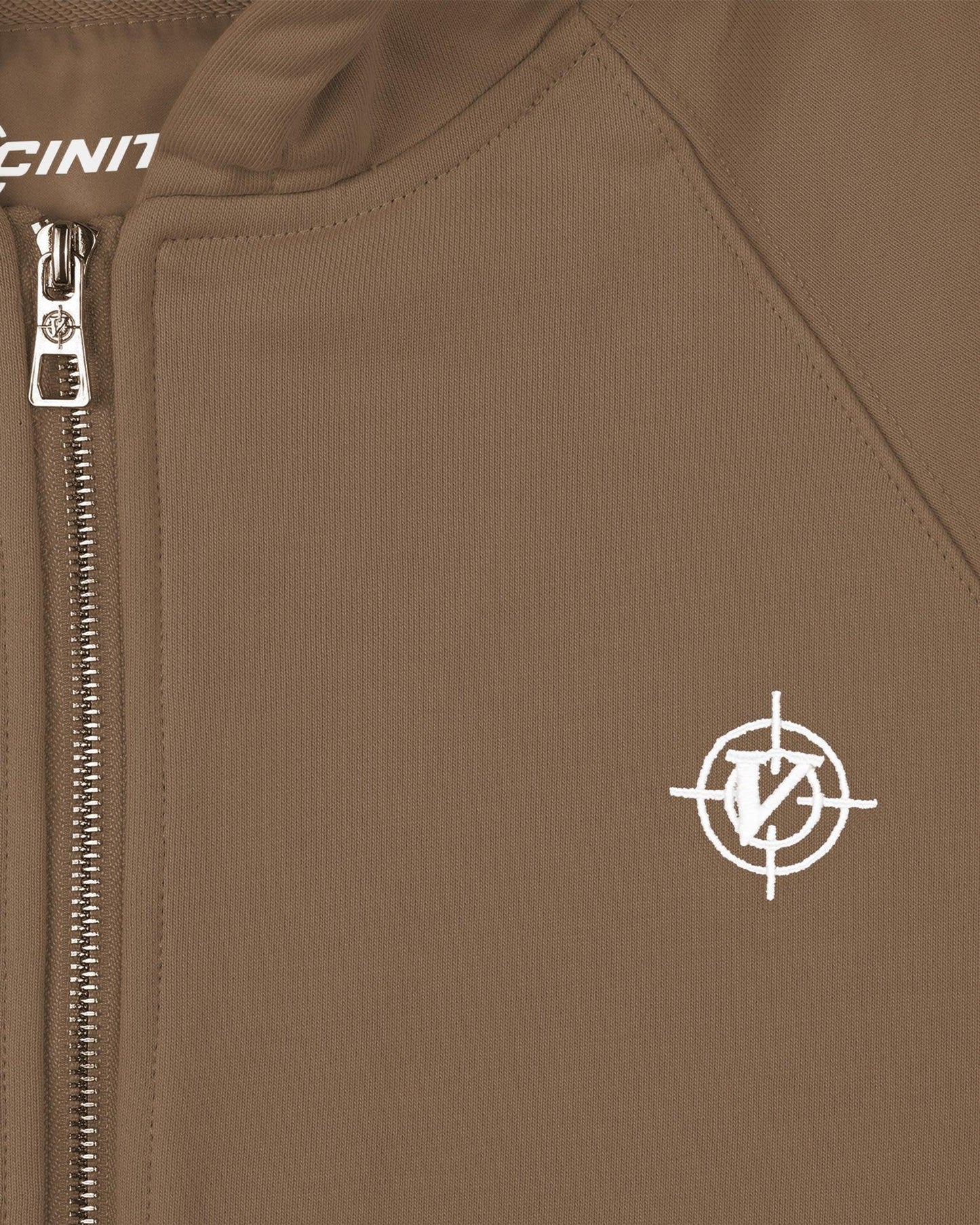 INSIDE OUT ZIP HOODIE CHOCOLATE BROWN