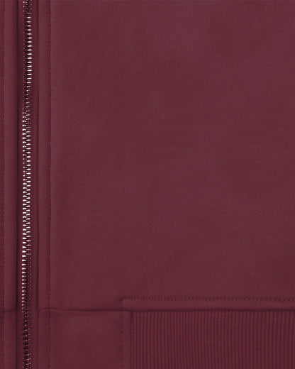 INSIDE OUT ZIP HOODIE WINE RED