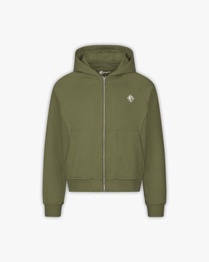 INSIDE OUT ZIP HOODIE KHAKI
