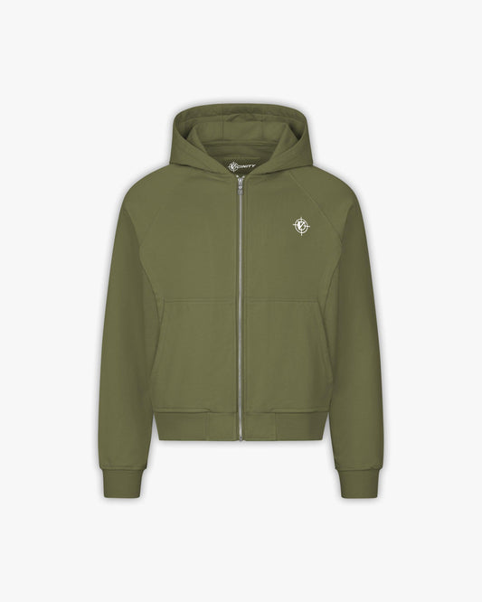 INSIDE OUT ZIP HOODIE KHAKI