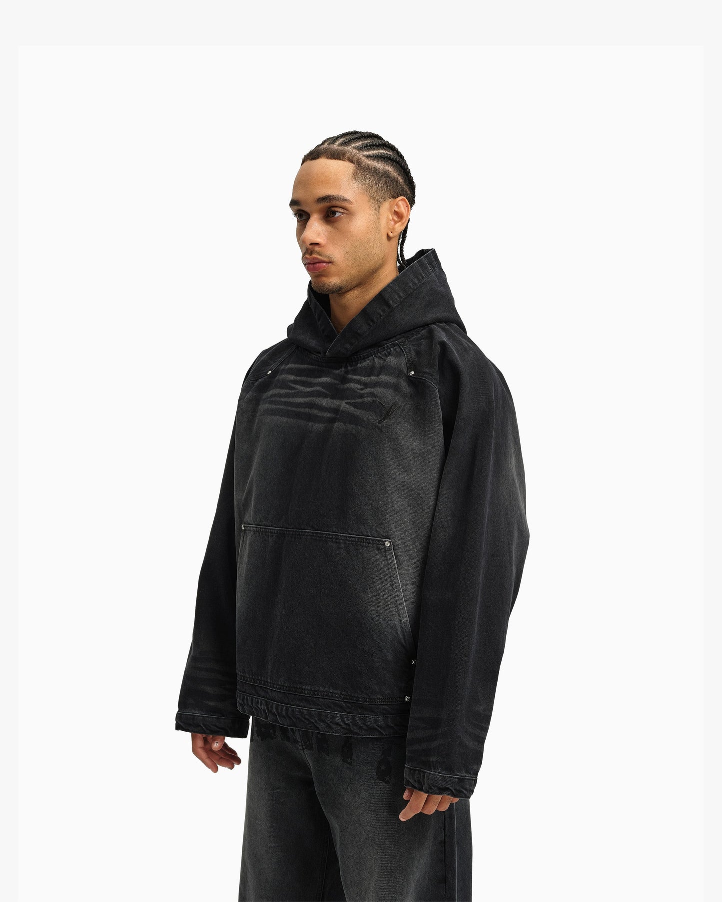 WILD SOUTH DENIM HOODIE COAL