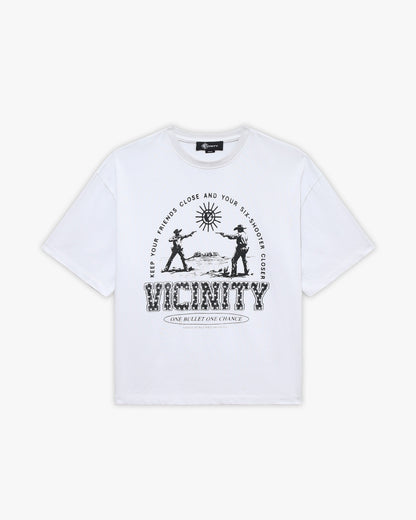 SIX SHOOTER DUEL TEE WHITE