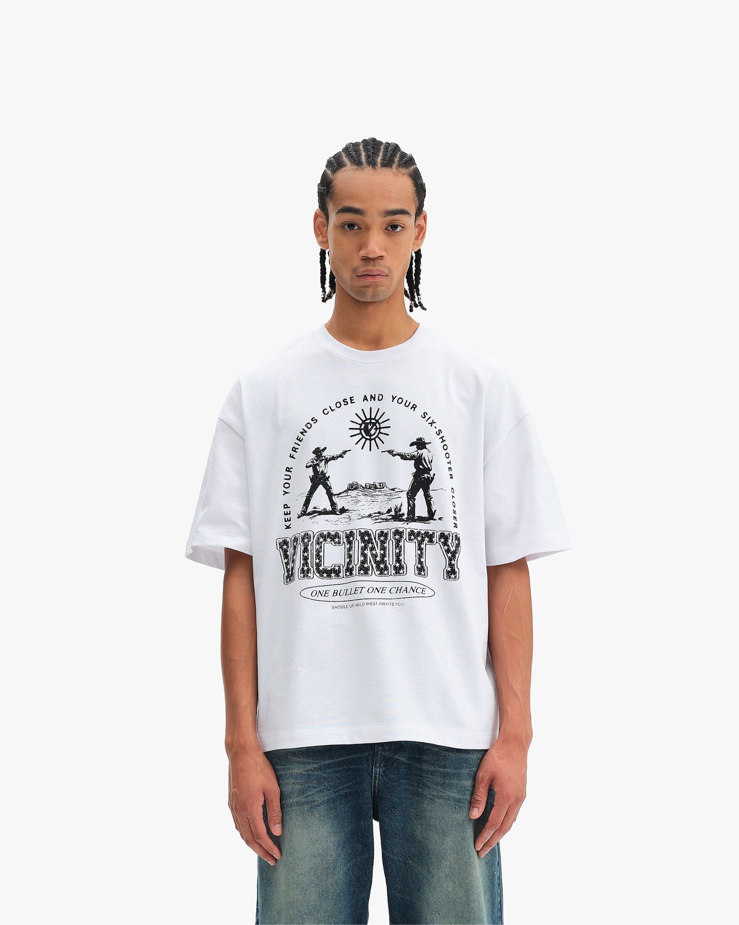 SIX SHOOTER DUEL TEE WHITE