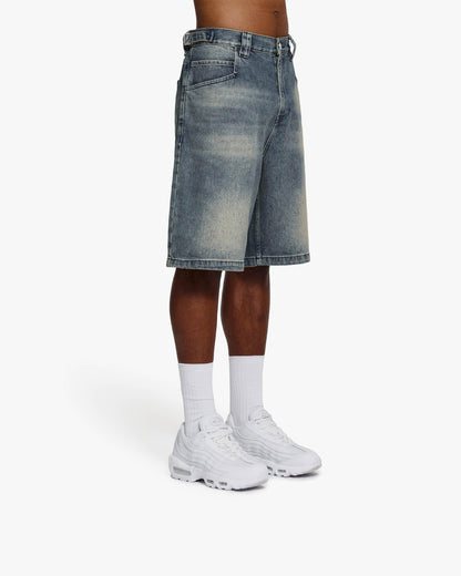 YELLOW TINTED DENIM JORTS