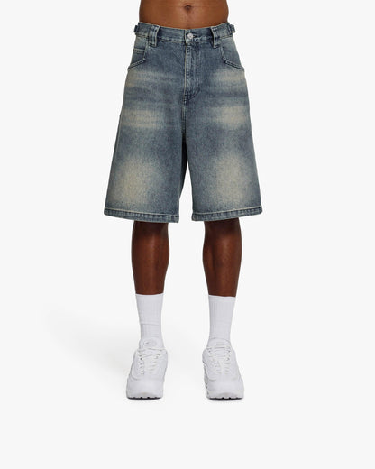 YELLOW TINTED DENIM JORTS