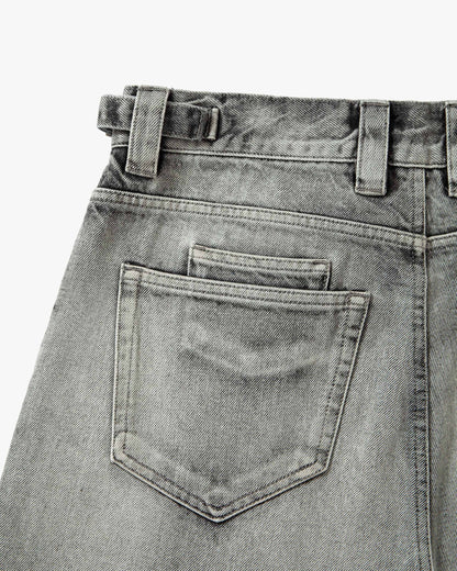 IVORY DENIM JORTS