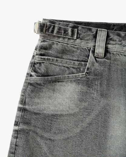 IVORY DENIM JORTS