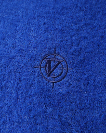 FAUX MINK POLO SWEATER ROYAL BLUE