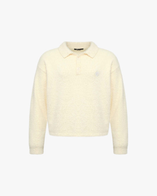 FAUX MINK POLO SWEATER CREAM