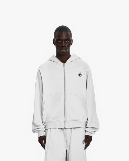 INSIDE OUT ZIP HOODIE LIGHT GREY