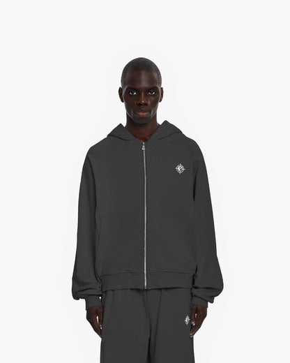 INSIDE OUT ZIP HOODIE ASH GREY