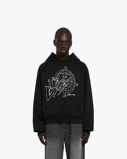 CONSTRUCTION LOGO HOODIE BLACK