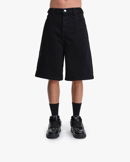 MIDNIGHT BLACK DENIM JORTS