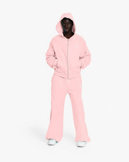 INSIDE OUT ZIP HOODIE PINK