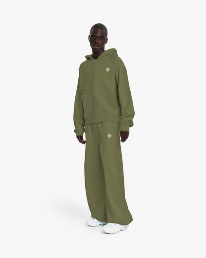 INSIDE OUT ZIP HOODIE KHAKI