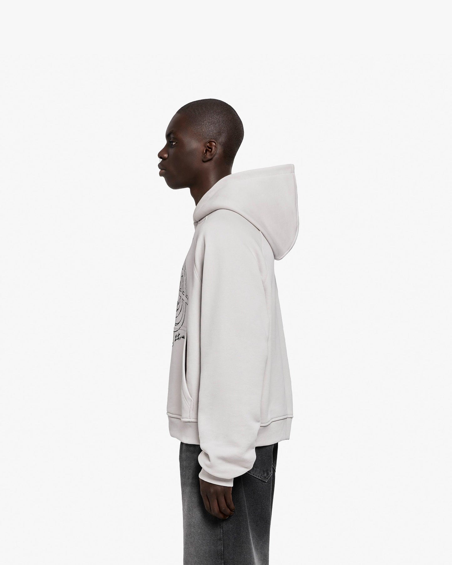 CONSTRUCTION LOGO HOODIE GREY