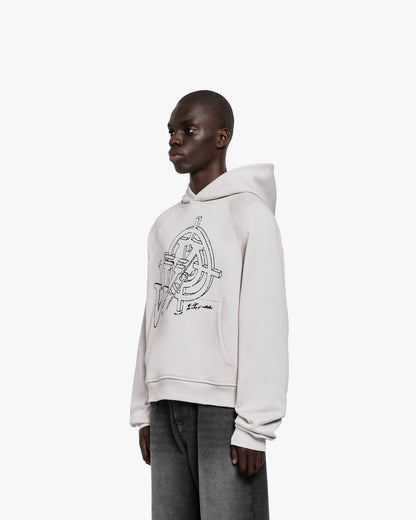 CONSTRUCTION LOGO HOODIE GREY