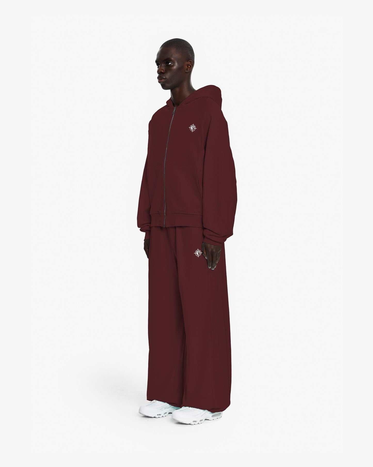 INSIDE OUT ZIP HOODIE WINE RED